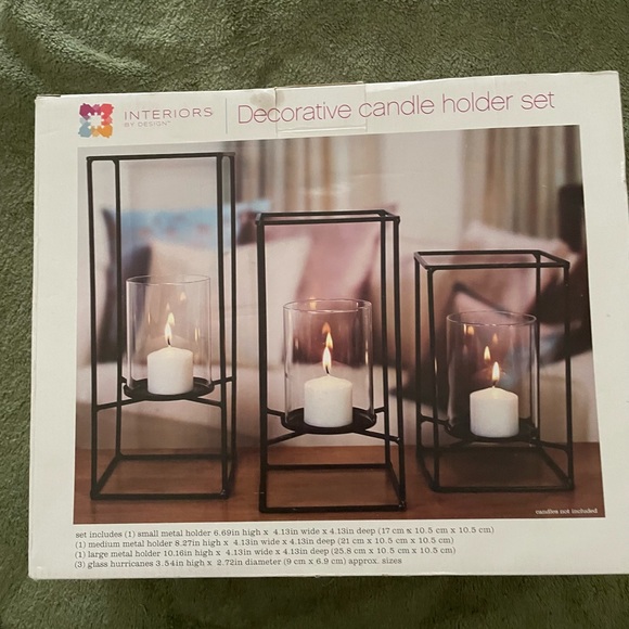 New Interiors by design decorative candle holder set with frame and glass - Picture 2 of 6